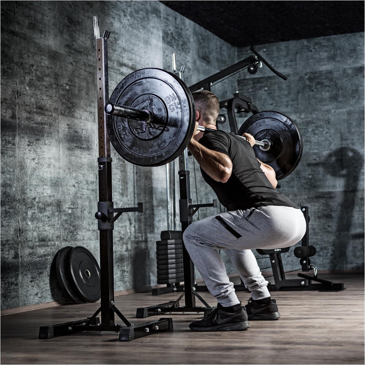 Hantelständer Ablage für Langhantel Schwarz - Gorilla Sports Schweiz