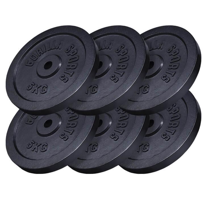 Hantelscheibe Guss Schwarz 0.5-30 KG - Gorilla Sports Schweiz