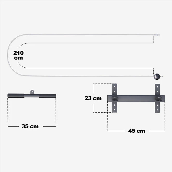 Support de Plafond pour Câble de Tour Lat Pulldown Noir