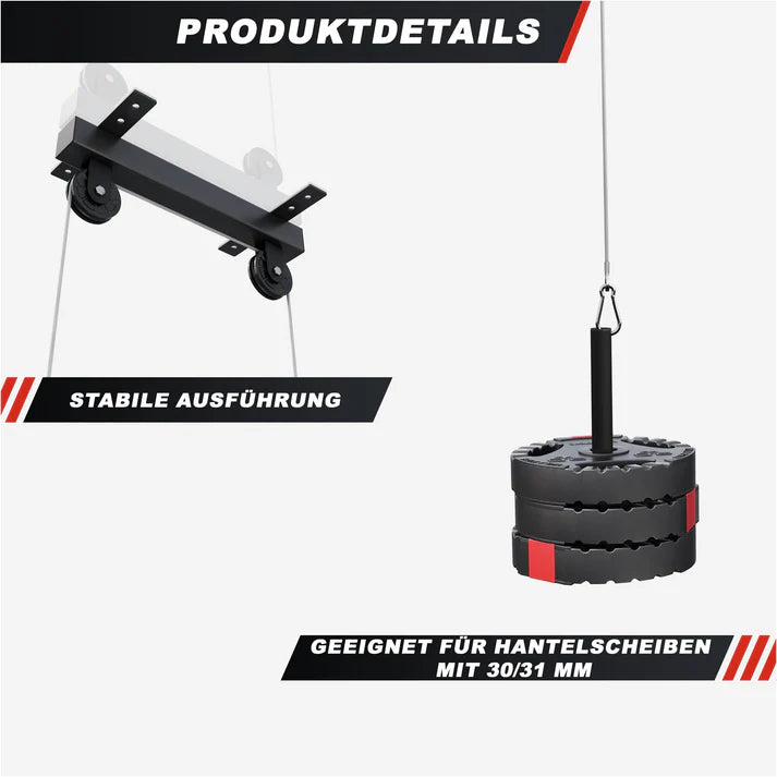 Support de Plafond pour Câble de Tour Lat Pulldown Noir