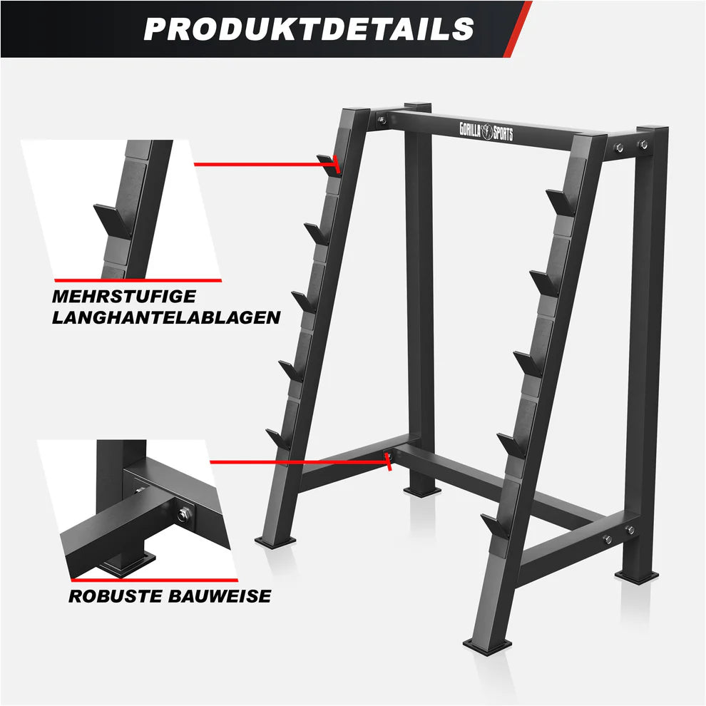 Ablage Langhantel Schwarz