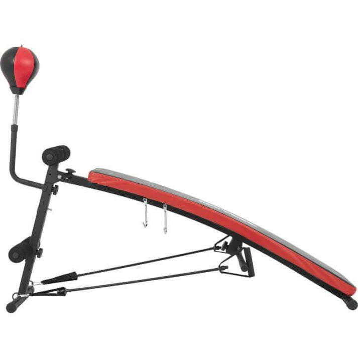 Sit Up Bank klappbar mit Punchingball Schwarz/Rot