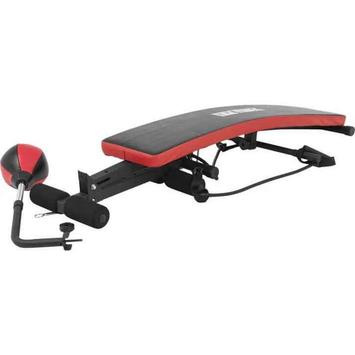 Sit Up Bank klappbar mit Punchingball Schwarz/Rot