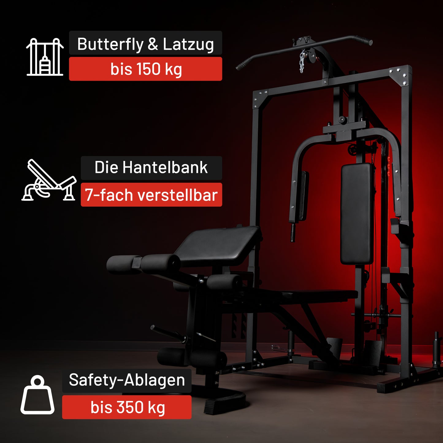 Salle de gym à domicile avec banc de musculation réglable
