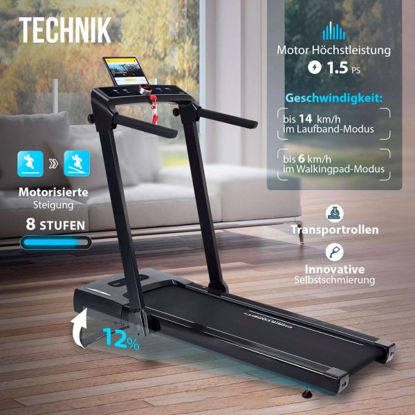 Laufband 2in1 schwarz