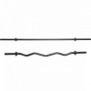 Hantelstangenset - 1x Langhantel 170 cm, 1x SZ-Curlstange 120 cm Sternverschluss schwarz