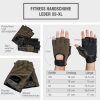 Fitness Handschuhe Leder Khaki L