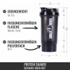 Protein Shaker 500ml mit Pulverfach Schwarz