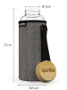 Glasflasche mit Neoprenhülle von Spottle schwarz meliert (1.5 Liter)