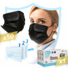 Medizinische Gesichtsmaske 3-lagig Typ II schwarz 50 Stück