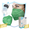 Gesichtsmaske FFP2 5-lagig grün 10 Stück